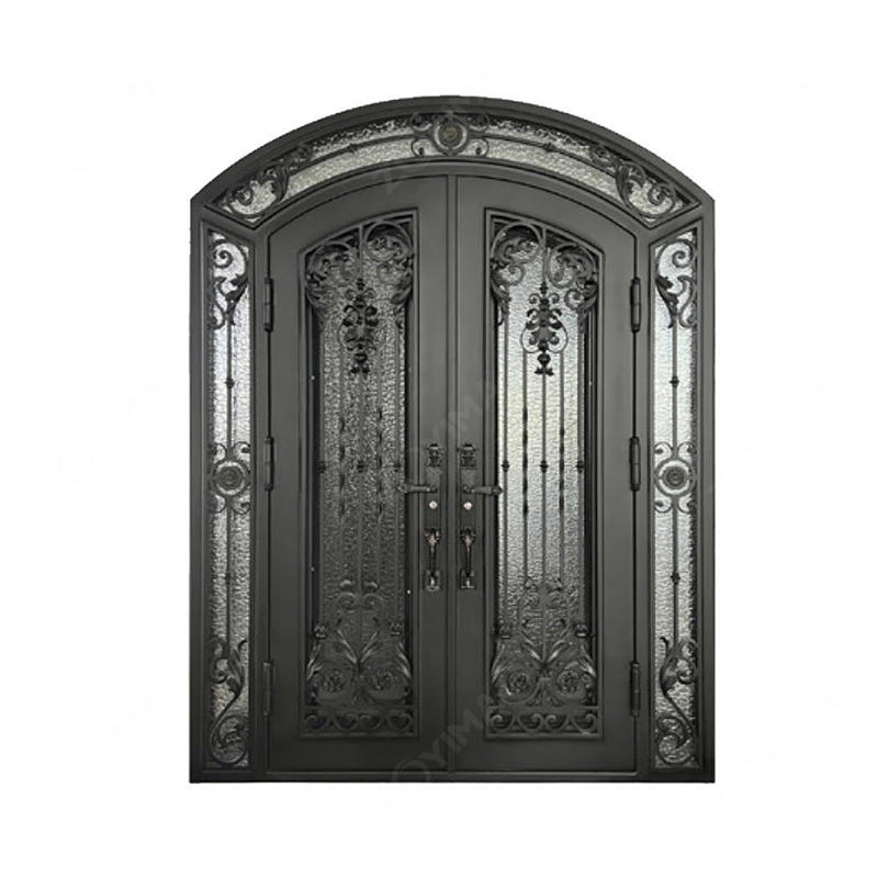ZYM-W103 French arch-top wrought iron doors