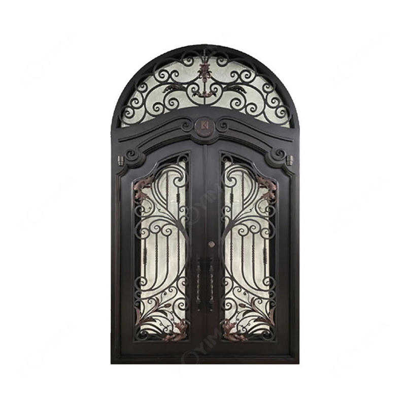 ZYM-W106 French arch-top wrought iron double doors