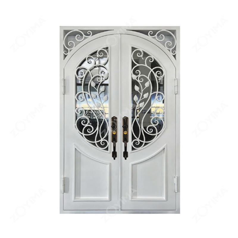 ZYM-123 French white color wrought iron doors 