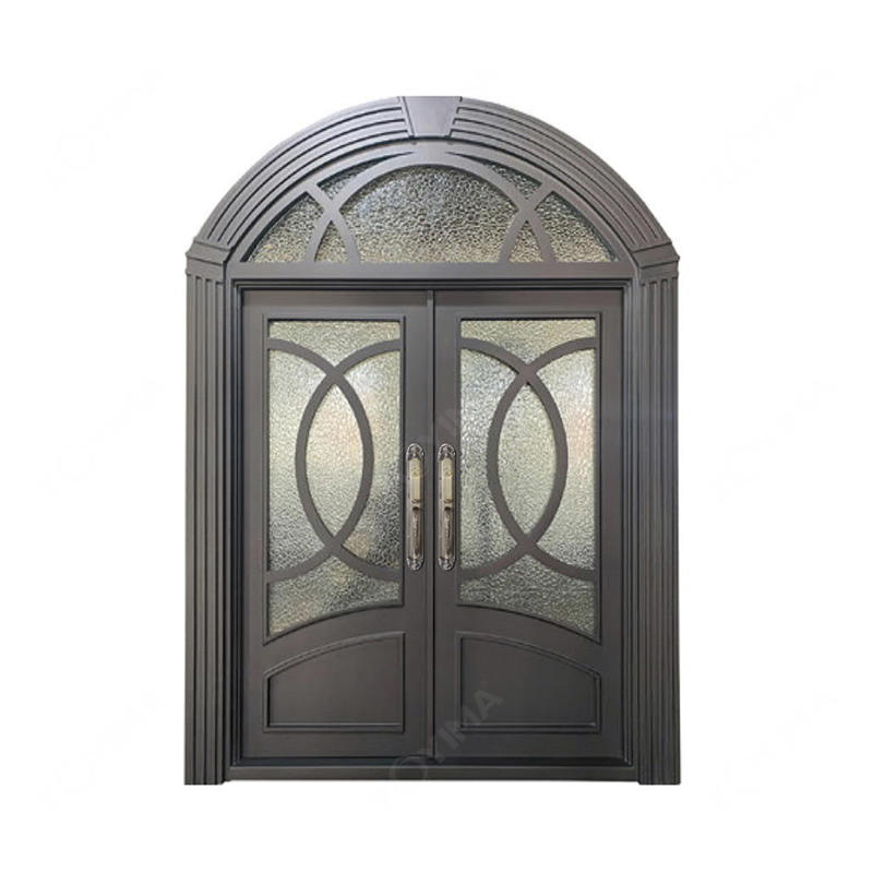 ZYM-W136 Durable arch-top wrought iron doors