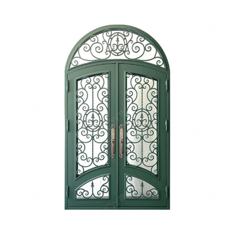 ZYM-W137 Colorful color wrought iron glasses doors 