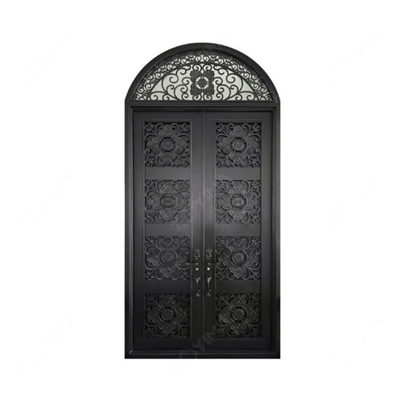 ZYM-W138 Arch top high-end wrought iron doors