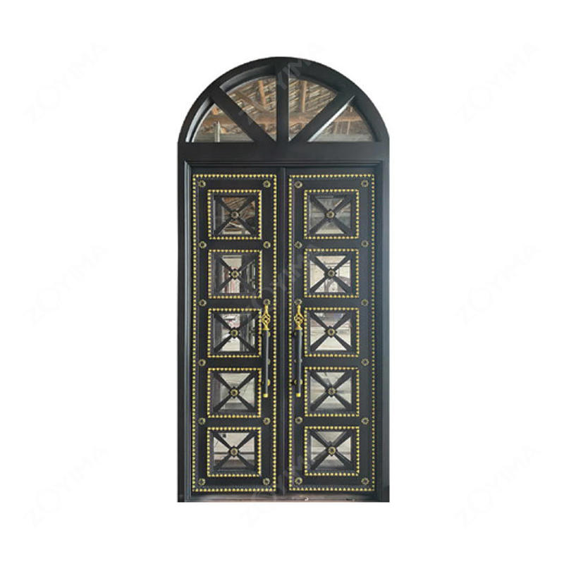 ZYM-W150 French colorful wrought iron double doors