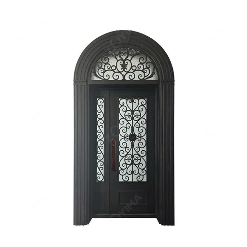 ZYM-W153 Own-brand high quality arch-top wrought iron doors