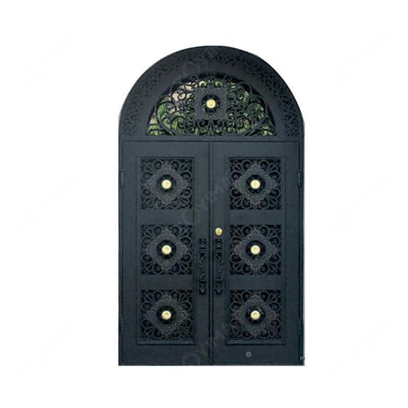 ZYM-W159 Burglary-resisting arch-top wrought iron doors excellence in handcrafted