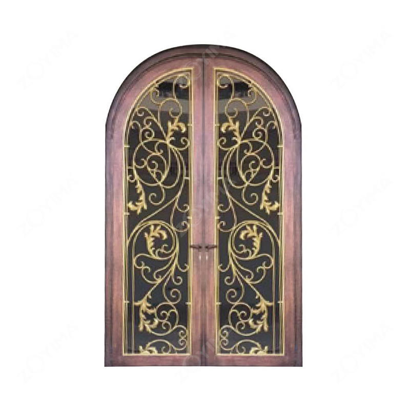 ZYM-W161 French colorful wrought iron single doors