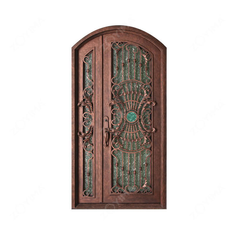 ZYM-W166 French colorful wrought iron one and half doors