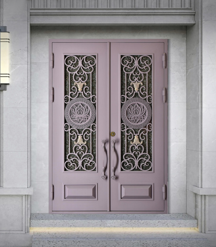 Europe Wrought Iron Glasses Doors