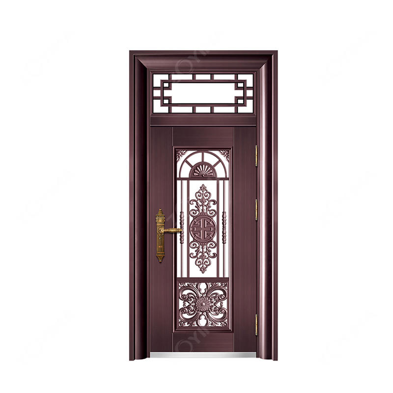 ST107 Customized luxurious one and half metal door with ventilation window