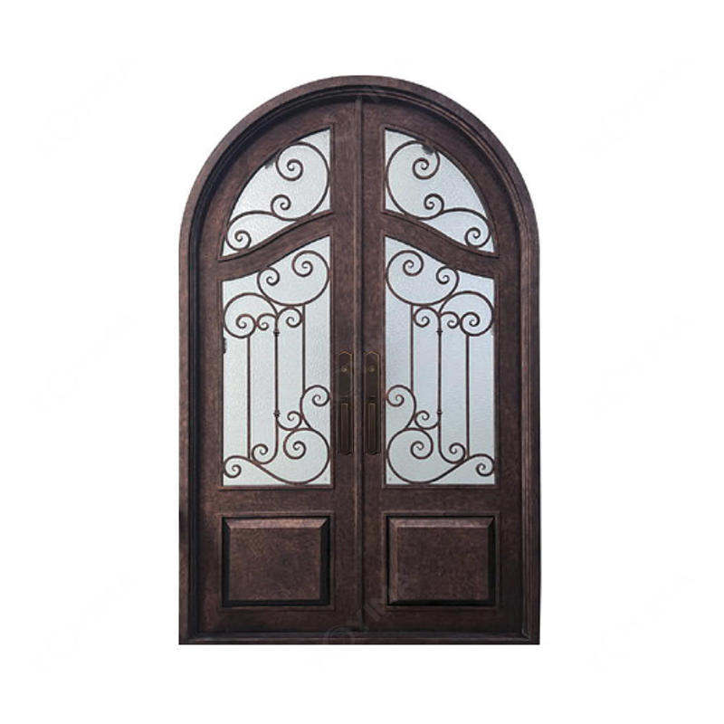 ZYM-W115 French double wrought iron one and half doors