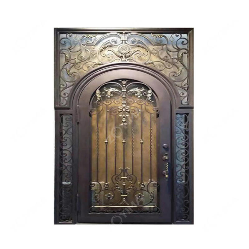 ZYM-W157 Own-brand high quality three panels wrought iron doors