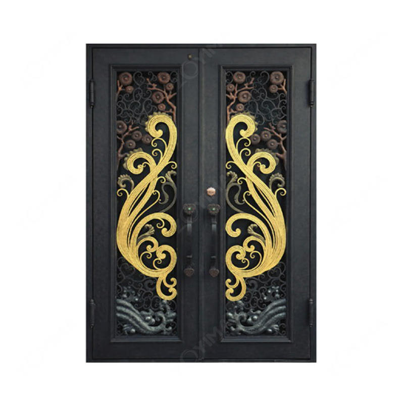 ZYM-W158 French double wrought iron double doors