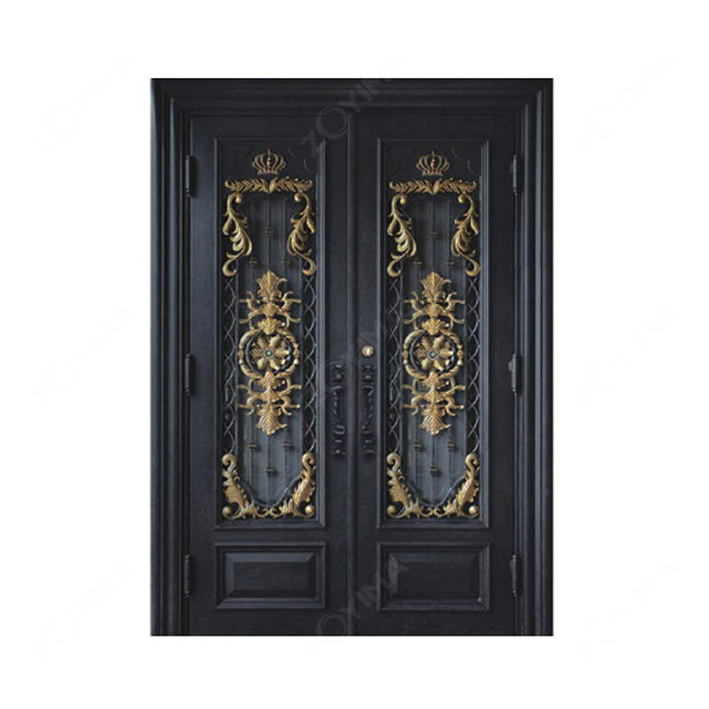 ZYM-W160 French double wrought iron one and half doors