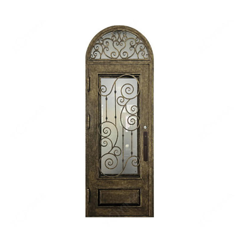 ZYM-W168 Derfei brand single wrought iron glasses doors excellence in handcrafted
