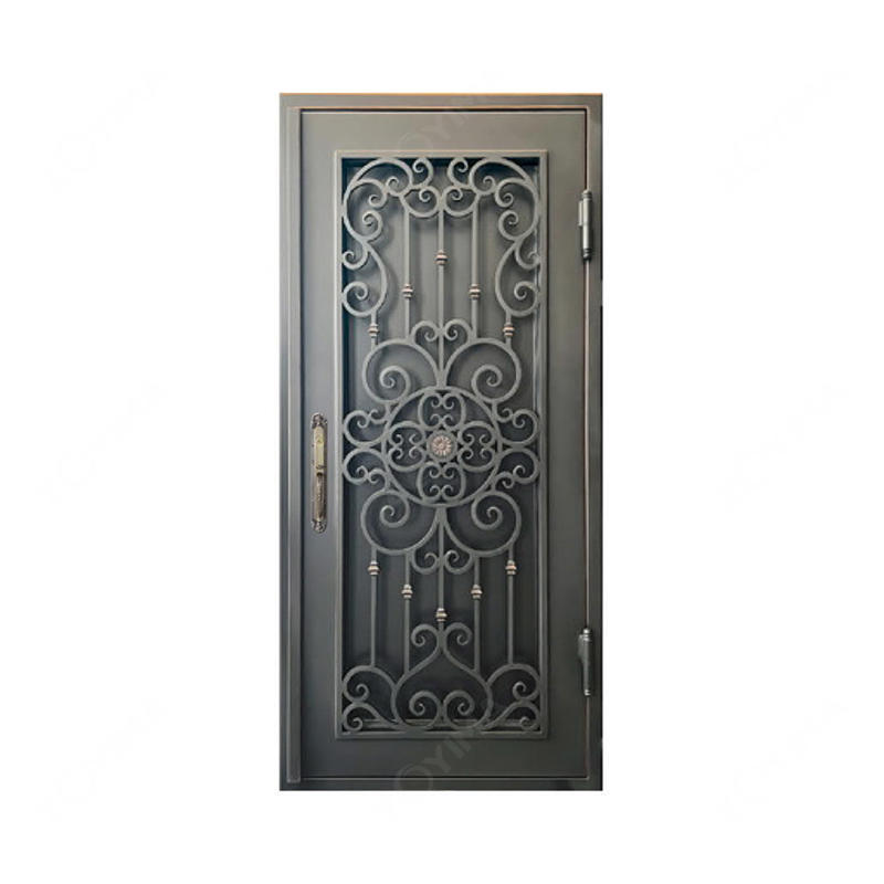 ZYM-W175 French single wrought iron front doors