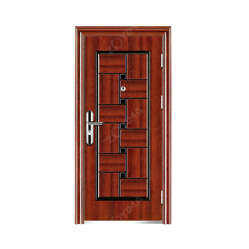 ZYM-S121 Customized luxurious wood color single steel door 