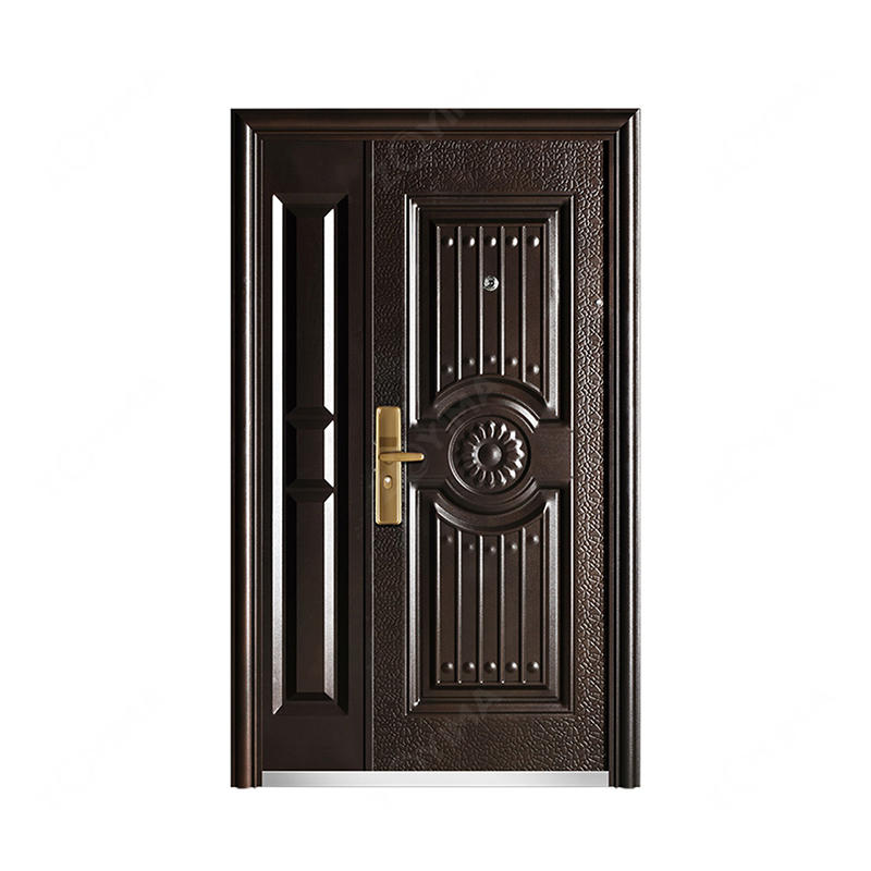 ZYM-S561E Competitive price building decoration power coating son and mother steel door 