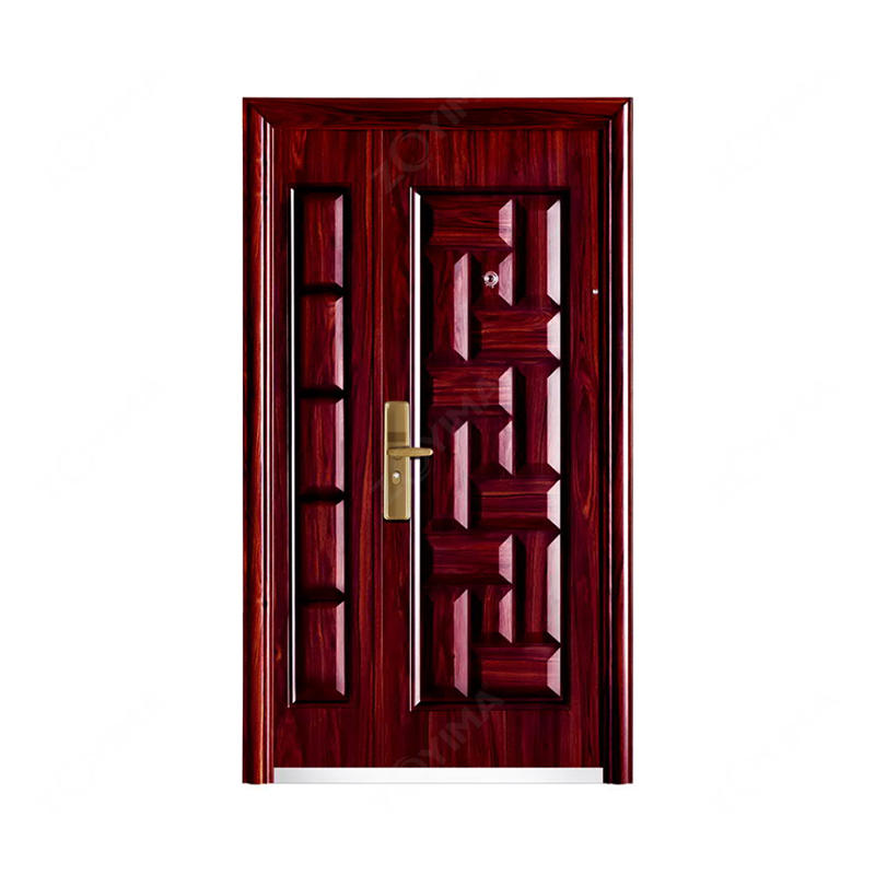 ZYM-S563 Durable outside wood color son and mother steel door 