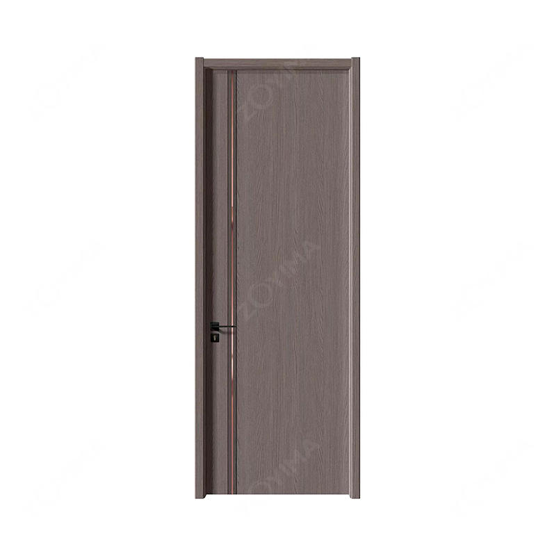 ZYM-W093 Vertical bar metal inlaid wooden door