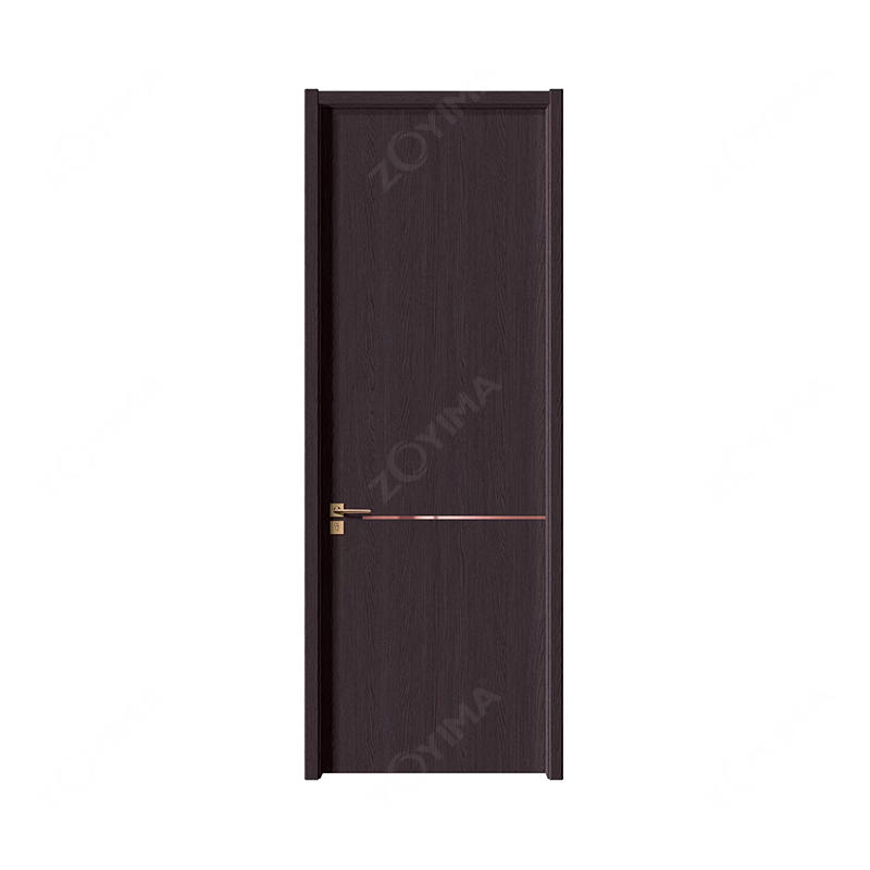 ZYM-W095 Light colored stainless steel bar inlaid wood door