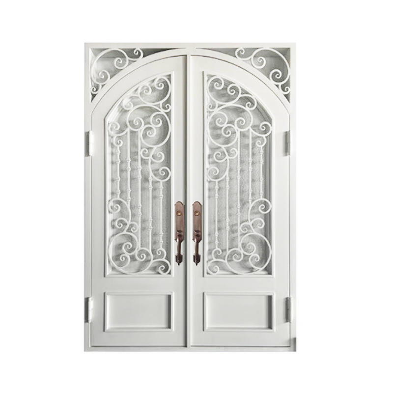ZYM-W133 Customized luxurious white color wrought iron doors 