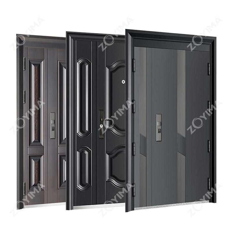 Power coating son and mother steel door