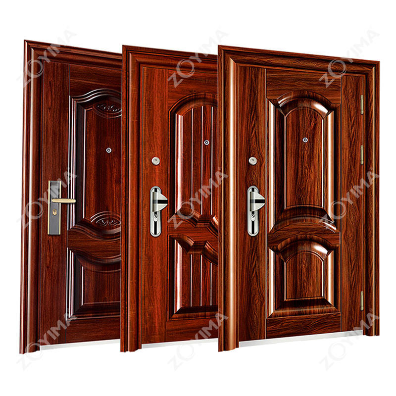 Wooden color single steel door