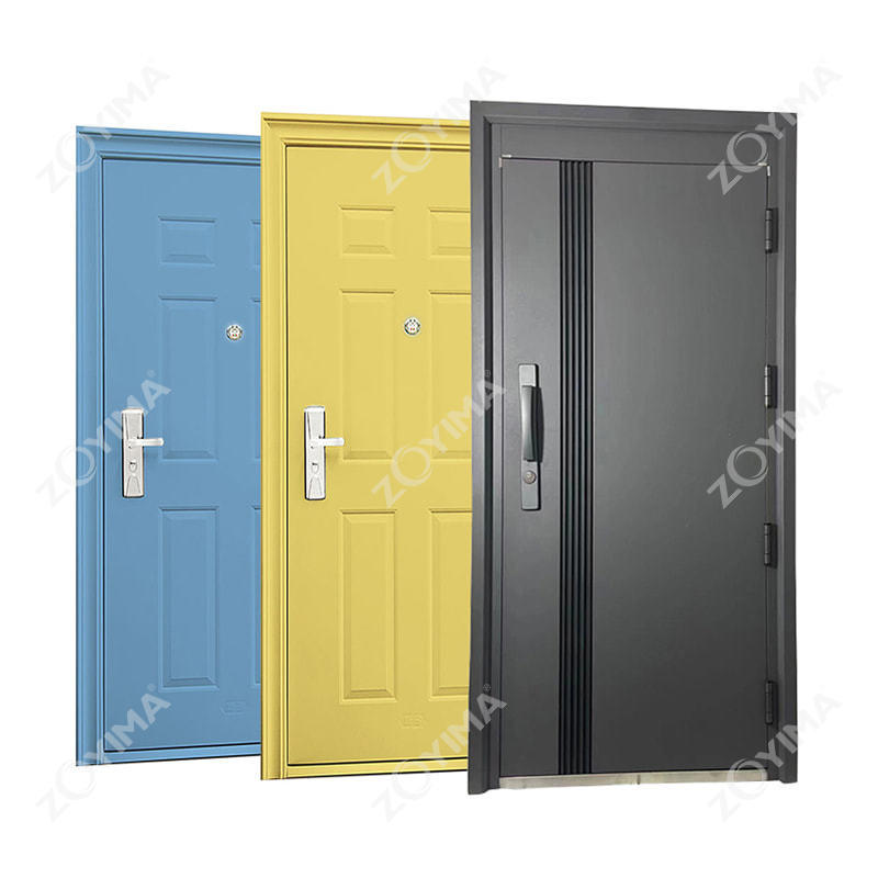 Power coating single steel door
